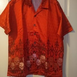 The coolest red skull shiny shirt!